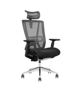 Cromad Senior SE1200 Silla de Oficina - Altura Ajustable con Elevador de Gas de Grado 4 - Reposacabezas, Reposabrazos 3D y Sopor