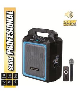 Coolsound Pro 200 Altavoz Autoamplificado Bluetooth 200W 6.5" 60W RMS con Bateria - USB, SD, Entrada Mic. Jack 6.3mm - 1 Microfo