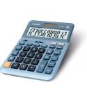 Casio DF-120EM Calculadora de Sobremesa - Pantalla Extragrande de 12 Digitos - Alimentacion Solar y Pilas - Color Azul