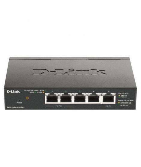 D-Link Switch Smart 5 Puertos Gigabit 10/100/1000 Mbps - PoE