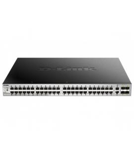 D-Link Switch Gestionable L3 48 Puertos Gigabite PoE 370W + 2 Puertos 10G + 4 Puertos 10G SFP+