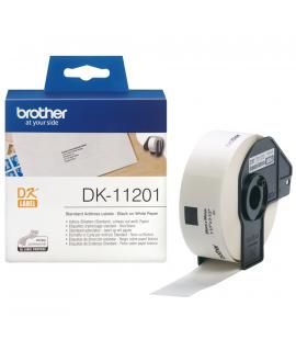 Brother DK11201 - Etiquetas Originales Precortadas de Direccion - 29x90 mm - 400 Unidades - Texto negro sobre fondo blanco