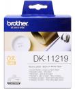 Brother DK11219 - Etiquetas Originales Precortadas Circulares - 12 mm de Diametro - 1200 Unidades - Texto negro sobre fondo blan