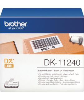 Brother DK11240 - Etiquetas Originales Precortadas Multiproposito Grandes - 102x51 mm - 600 Unidades - Texto negro sobre fondo b