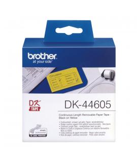Brother DK44605 - Etiquetas Removibles Originales de Tamaño personalizado - Ancho 62mm x 30,48 metros - Texto negro sobre fondo 