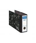 Dohe Archinovo Archivador Jaspeado de Palanca Cuarto Apaisado con Ollao - Carton Forrado con Papel Impreso - Cantoneras Metalica