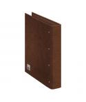 Dohe Carpeta de 4 Anillas Mixtas 40mm Folio Natural - Carton Forrado - Papel Impreso y Plastificado - Color Cuero