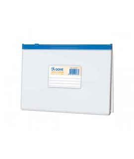 Dohe Bolsa Zipper Apaisada PVC Transparente 200 Micras - Tamaño A5 - Apertura Superior - Cierre Zip Hermetico