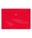 Dohe Sobre Portadocumentos Folio - Cierre de Broche - Polipropileno Cristal Opaco 200 Micras - Color Rojo