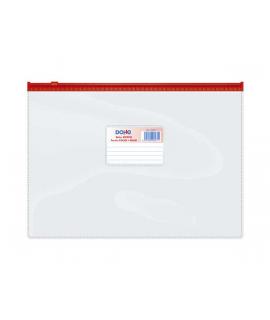 Dohe Bolsa Zipper Apaisada PVC Transparente 150 Micras - Tamaño Folio - Apertura Superior - Cierre Zip Hermetico