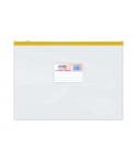 Dohe Bolsa Zipper Apaisada PVC Transparente 150 Micras - Tamaño Folio - Apertura Superior - Cierre Zip Hermetico