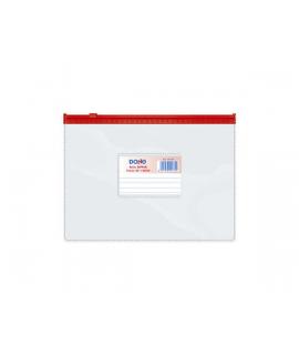 Dohe Bolsa Zipper Apaisada PVC Transparente 150 Micras - Tamaño A5 - Apertura Superior - Cierre Zip Hermetico