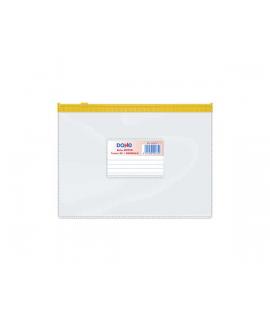 Dohe Bolsa Zipper Apaisada PVC Transparente 150 Micras - Tamaño A5 - Apertura Superior - Cierre Zip Hermetico