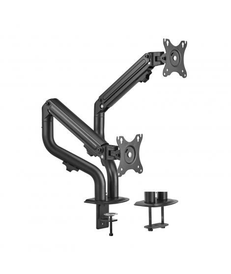 Aisens Soporte de Mesa ECO Contrapeso Giratorio e Inclinable para Monitor/TV 8kg (3 Pivotes - 2 Brazos) de 17-32 - Color Negro