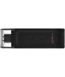 Kingston DataTraveler 70 Memoria USB Tipo C 128GB - USB-C 3.2 Gen 1 - Con Tapa - Color Negro (Pendrive)