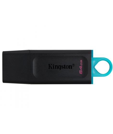 Kingston DataTraveler Exodia Memoria USB 64GB - USB 3.2 Gen 1 - Con Tapa - Enganche para Llavero - Color Negro (Pendrive)