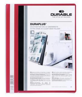 Durable Duraplus Carpeta de Fastener - Para Formato A4+ - Compartimento Interior - Tapa Posterior de Color Rojo