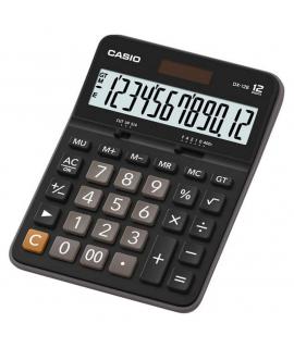 Casio DX-12B Calculadora de Escritorio - Pantalla Extragrande LCD de 12 Digitos - Solar y Pilas - Color Negro