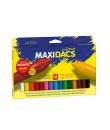 Alpino Maxidacs Pack de 15 Ceras Blandas para Niños - Tamaño Extra Grande 120mm x 14mm - Etiqueta Anti-Manchas - Ideal para Gran