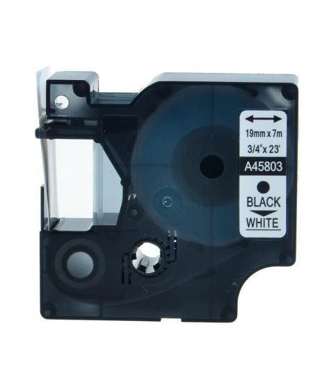 Dymo D1 45803 Cinta de Etiquetas Generica para Rotuladora - Texto negro sobre fondo blanco - Ancho 19mm x 7 metros - Reemplaza S