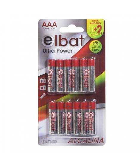 Elbat Pack de 12 Pilas Alcalinas LR03AAA