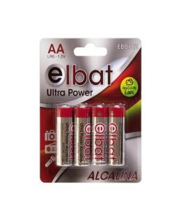 Elbat Pack de 4 Pilas Alcalinas LR6/AA