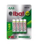 Elbat Pack de 4 Pilas Recargables LR03 AAA 1000mAh