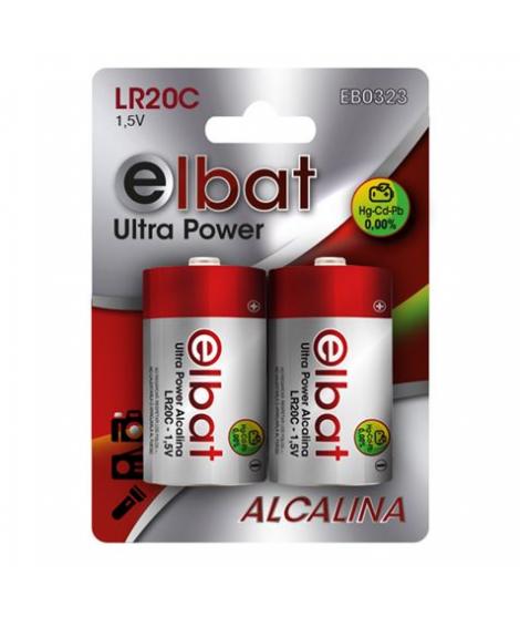 Elbat Pack de 2 Pilas Alcalinas LR20C