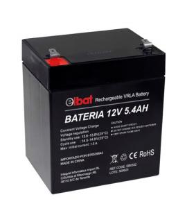 Elbat Bateria de Plomo 12V 5.4Ah VRLA Agm - Dimensiones 90X70X101mm - Tecnologia de Seguridad VRLA - Color Negro