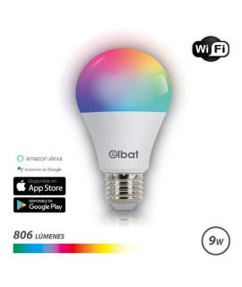 Elbat Bombilla LED Smart Wi-Fi A60 E27 9W 806lm RGB - Temperatura 2700K a los 6000K - Control de Voz - Control Remoto - 3
