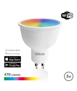 Elbat Bombilla LED Smart Wi-Fi GU10 5W 470lm RGB - Temperatura 2700K a los 6000K - Control de Voz - Control Remoto - 3 Modos