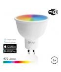 Elbat Bombilla LED Smart Wi-Fi GU10 5W 470lm RGB - Temperatura 2700K a los 6000K - Control de Voz - Control Remoto - 3 Modos de 