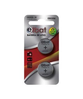 Elbat Pack de 2 Pilas Litio de Boton CR2032 3V