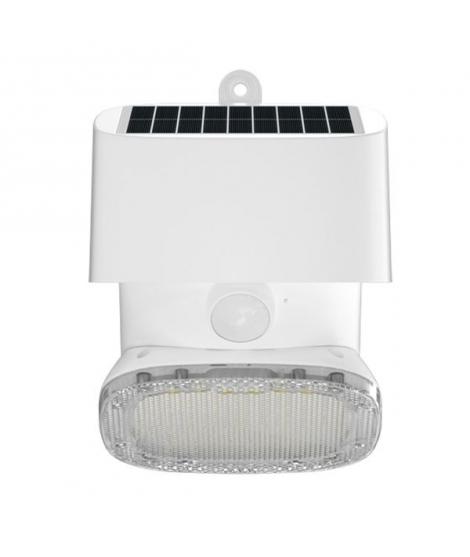 Elbat Foco Solar 2000LM - Luz Fria 6000K - Regulacion Vertical y Horizontal - Panel Solar 1W - IP65 - Color Blanco