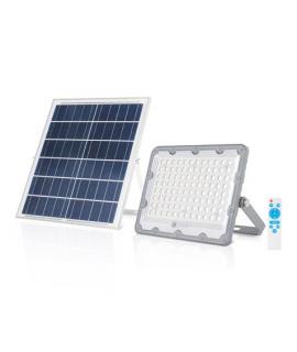 Elbat Foco Solar Led 50W - 1440LM - Luz Fria 6500K - Autonomia hasta 2 Dias - Control Remoto - IP67