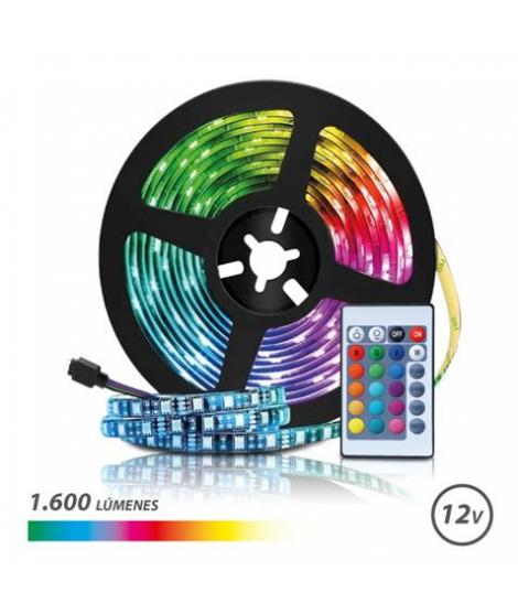Elbat Tira LED RGB 12V 1600lm - 30 Led por Metro - Control Remoto - Longitud 3m