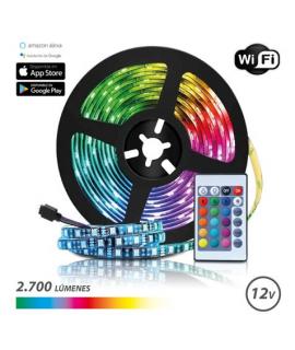 Elbat Tira LED RGB WiFi 12V 2700lm - 30 Led por Metro - Control Remoto - Longitud 5m