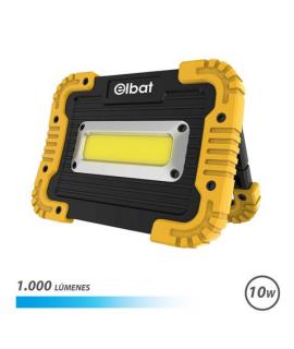 Elbat Foco Led Recargable 10W - 1000 Lumenes - Luz Fria 6500K - Bateria 4400mAh - Autonomia de 5 a 6 horas