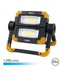 Elbat Foco Led Recargable 20W - 1200 Lumenes - Luz Fria 6500K - Bateria 5000mAh - Autonomia de 5 a 9 horas