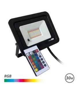 Elbat Foco Led RGB 30W - Control Remoto - IP65 - Ideal para Exterior