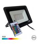 Elbat Foco Led RGB 50W - Control Remoto - IP65 - Ideal para Exterior