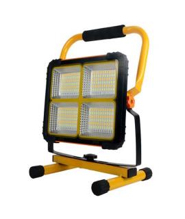 Elbat Foco Solar LED 80W 650lm - Panel Solar Integrado 6V, 3W - Bateria 3.2V, 10000mAh - Angulo Iluminacion 360º - Soporte