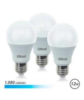 Elbat Pack de 3 Bombilla LED A60 de 12W - 1080LM - Base E27 - Luz Fria