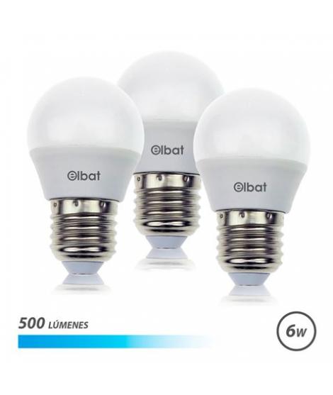 Elbat Pack de 3 Bombillas LED G45 de 6W - 500LM - Base E27 - Luz Fria