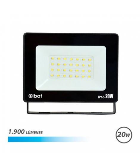 Elbat Foco LED de 20W - Potencia: 20W - Lumenes: 1900 - 6.500K Luz Fria - 30.000 - 50.000 Horas de Vida - Angulo 120º - Protecci