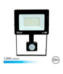Elbat Foco LED con Sensor de Movimiento - Potencia: 20W - Lumenes: 1900 - Luz Fria 6.500K - Vida Util: 30.000 - 50.000 Horas - A