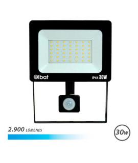 Elbat Foco LED con Sensor de Movimiento - Potencia: 30W - Lumenes: 2900 - Luz Fria 6.500K - Vida Util: 30.000 - 50.000 Horas - A