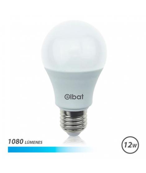 Elbat Bombilla LED - Potencia 12W - Lumenes 1080 - Tipo de Luz 6500K Luz Fria - Casquillo E27 - Angulo 220º - Dimensiones 60X120