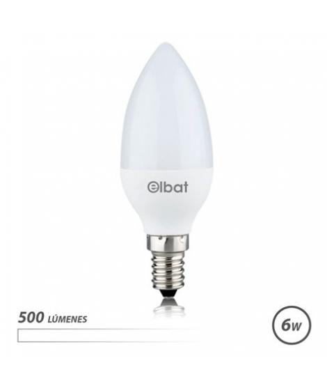 Elbat Bombilla LED - Potencia: 6W - Lumenes: 500 - Tipo de Luz: 4000K Luz Blanca - Casquillo: E14 - Angulo: 180º - Dimensiones: 