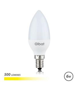 Elbat Bombilla LED - Potencia 6W - Lumenes 500 - Tipo de Luz 3000K Luz Calida - Casquillo E14 - Angulo 180º - Dimensiones 37X100